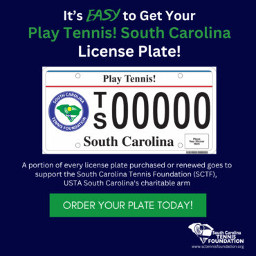 Get your Play Tennis! South Carolina License Plate